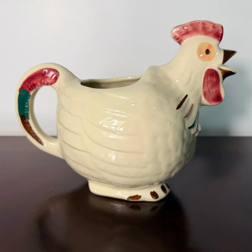 Vintage Shawnee Pottery Chanticleer‎ Rooster Pitcher Creamer USA Farmhouse Decor